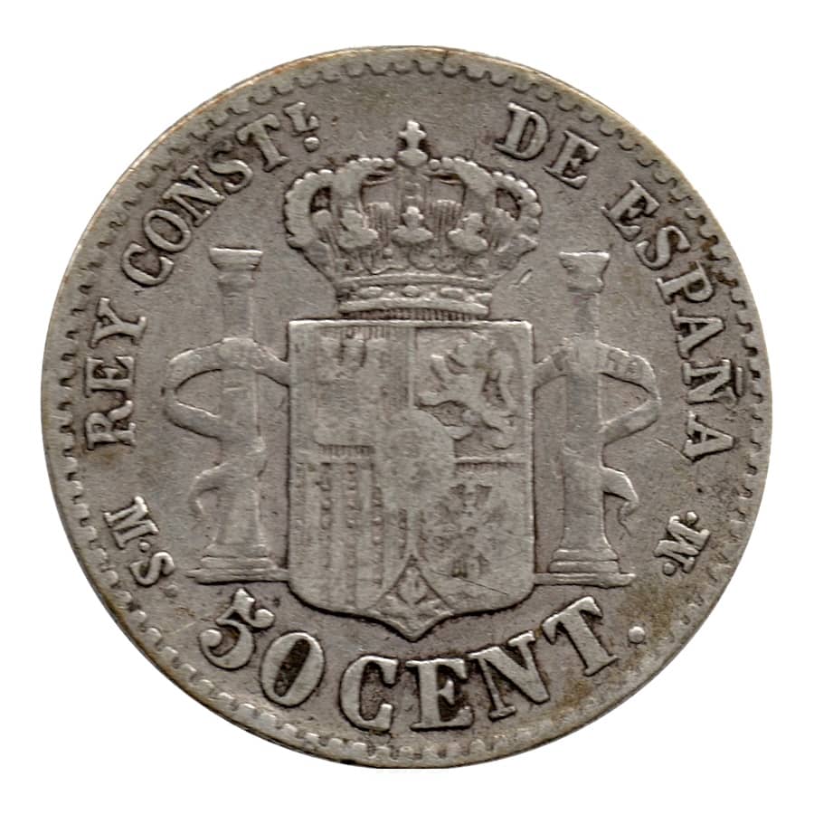 España 1885 [MND] 50 céntimos Plata. Alfonso XII (BC)