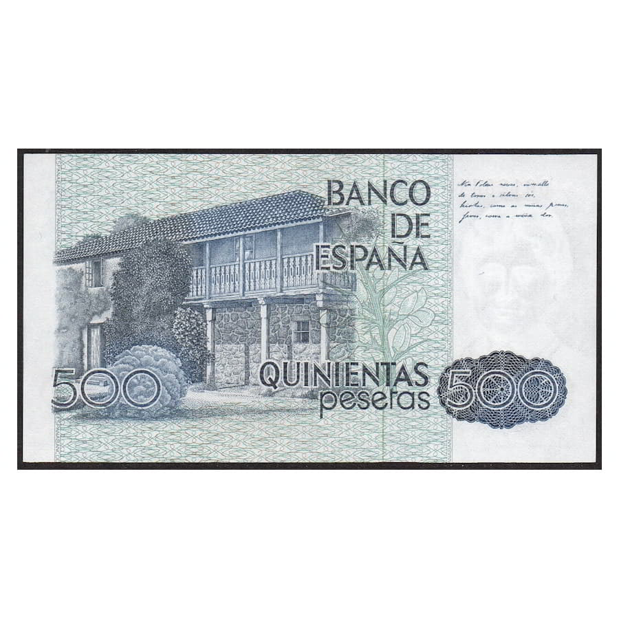 España 1979 [BLL] 500 pesetas. Juan Carlos I. Rosalía de Castro (SC)