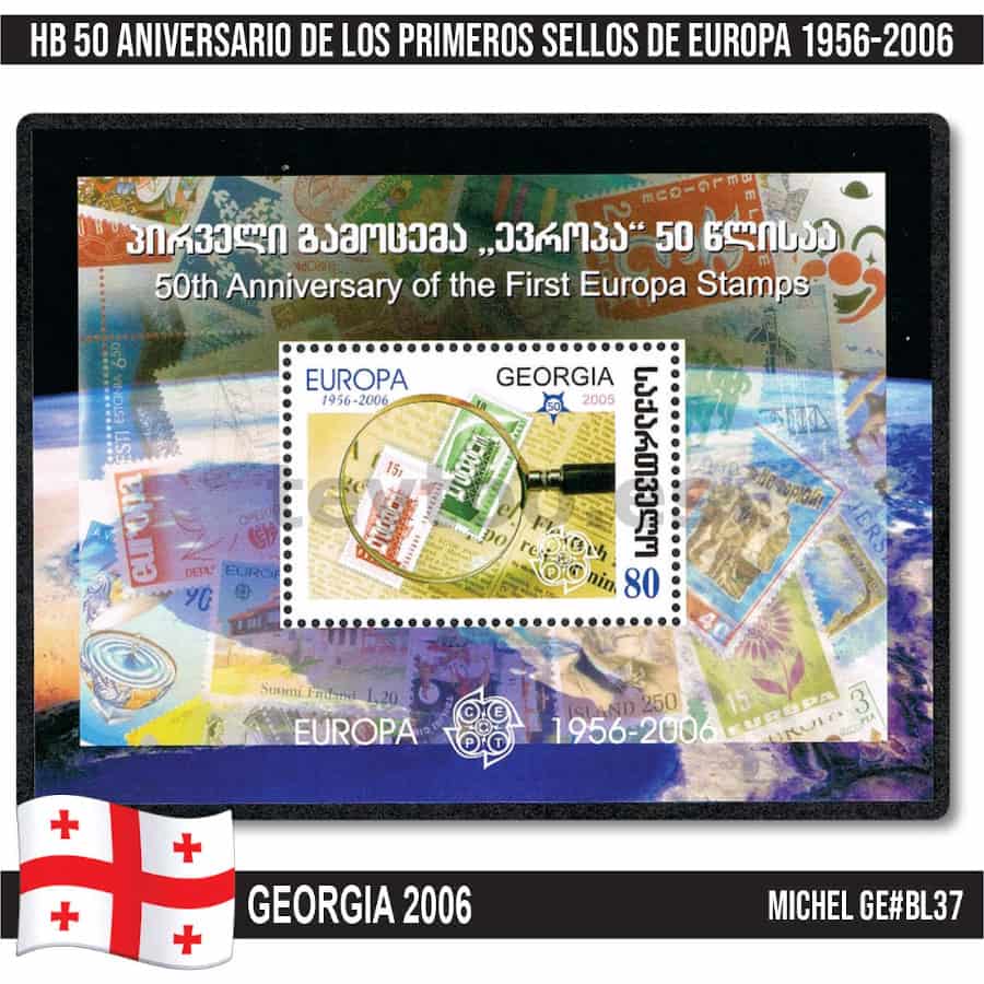 Georgia 2006. HB 50 Aniversario sellos de Europa (MNH) MI#BL37