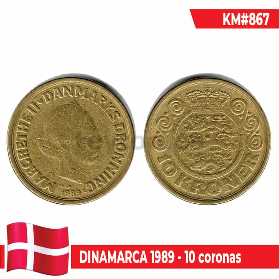 Dinamarca 1989. 10 Coronas (MBC) UC#867