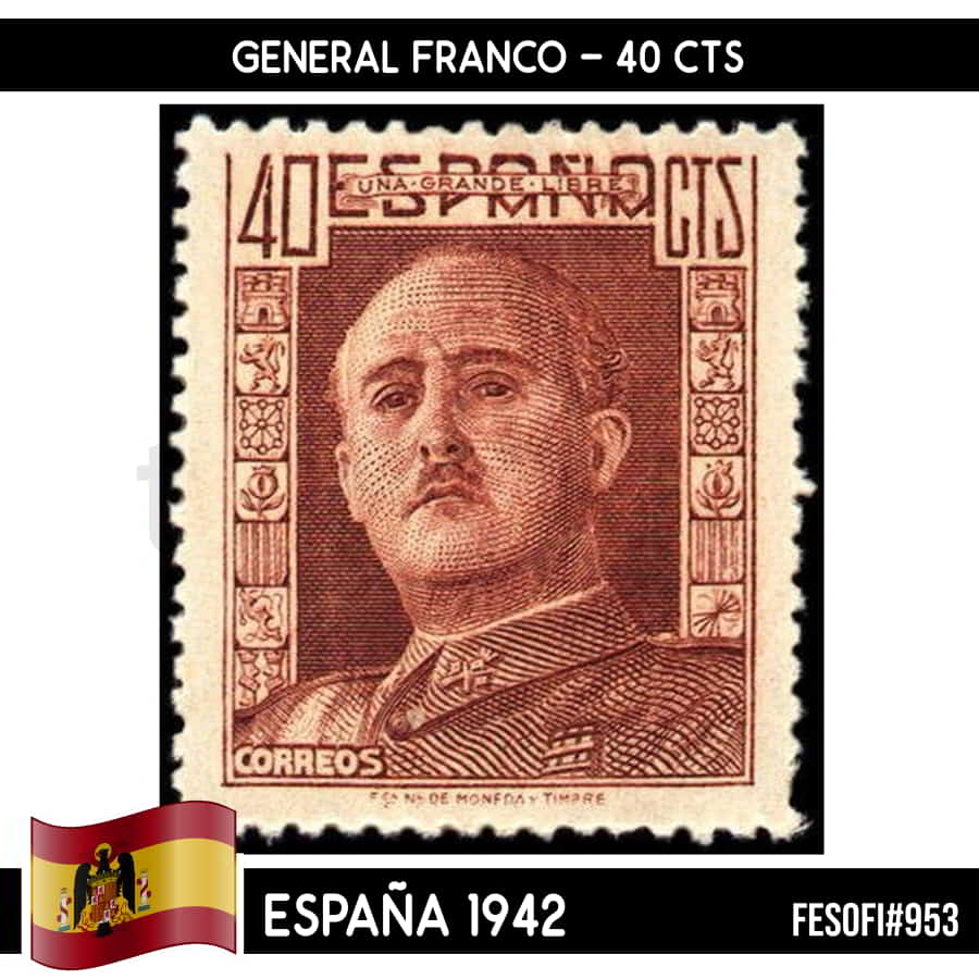 España 1942. General Franco, 40 cts (MNH) FES#953