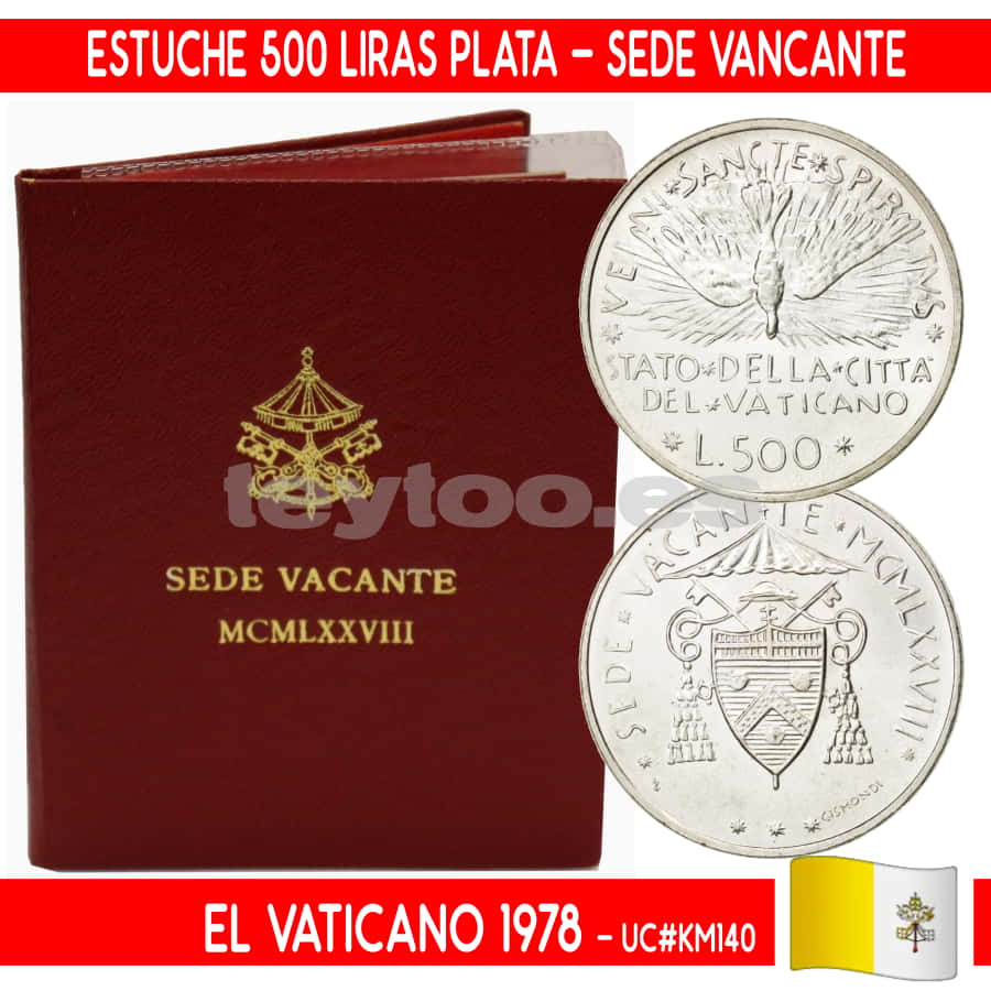 Vaticano 1978. Estuche 500 Liras Plata. Sede Vacante (BU) UC#140