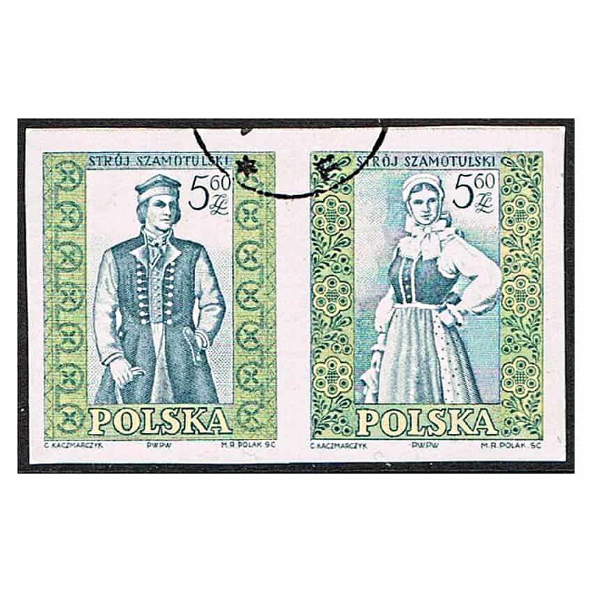 Polonia 1959. Trajes Regionales: Szamotuly (CTO) - MICHEL 1146B-1147B