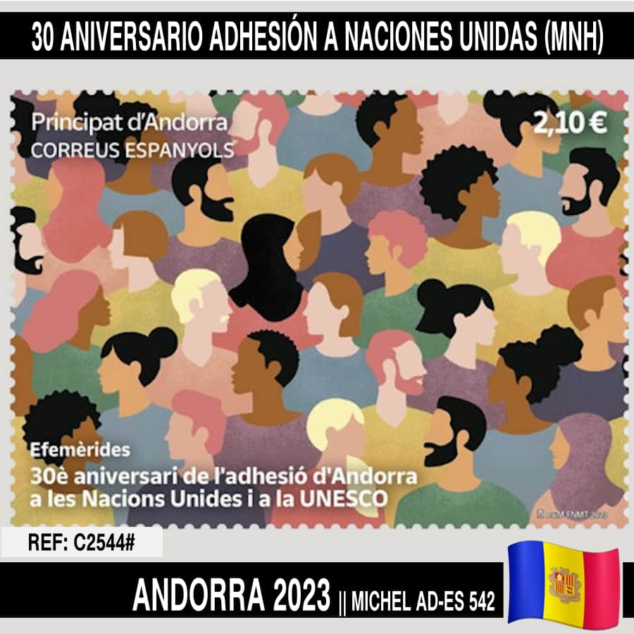 Andorra 2023. 30 aniversario adhesión a Naciones Unidas (MNH)
