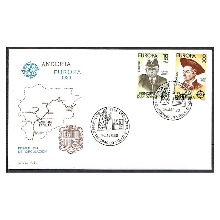 Andorra 1980 [FDC] Serie Europa: Personajes (N)