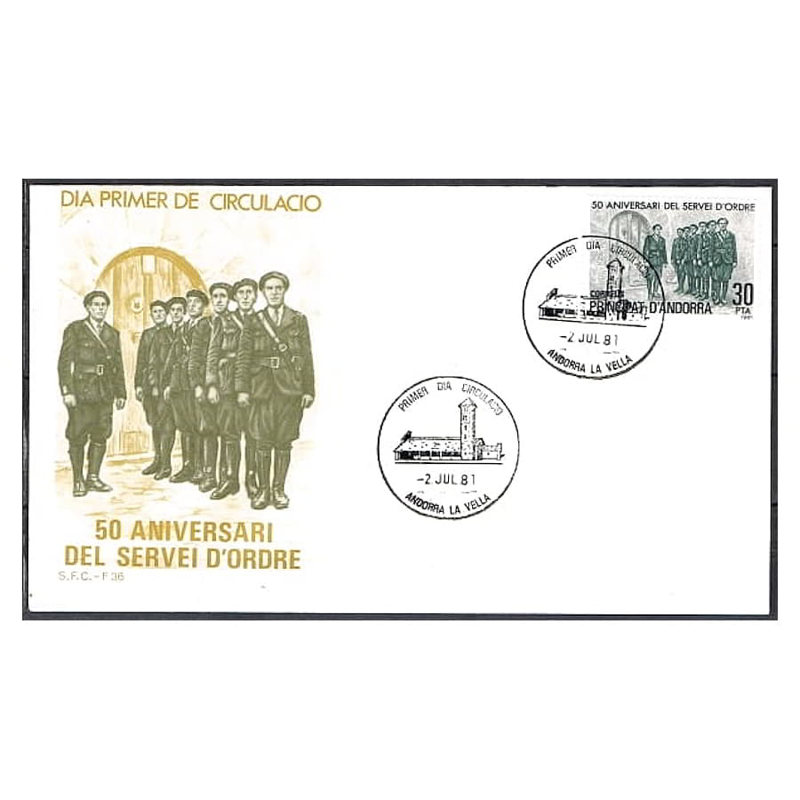 Andorra 1981 [FDC] L Aniversario creación de la milicia popular (N)