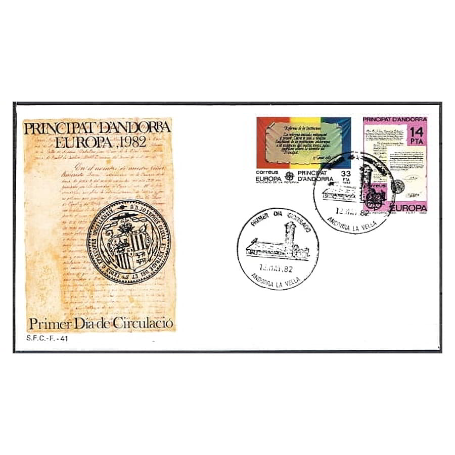 Andorra 1982 [FDC] Serie Europa: Acontecimientos históricos (N)