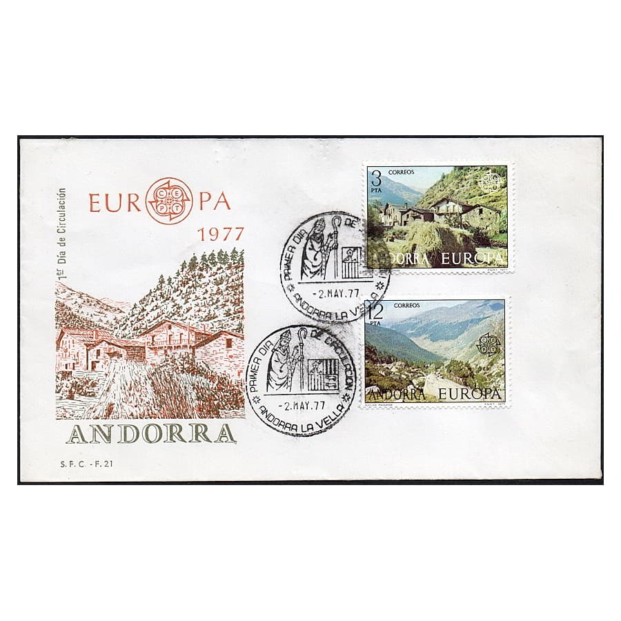 Andorra 1977 [FDC] Serie Europa: Paisajes (N)