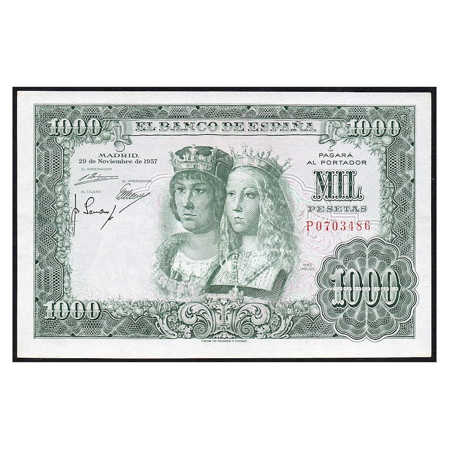 España 1957 [BLL] 1.000 pesetas. Estado Español. Reyes Católicos (EBC)