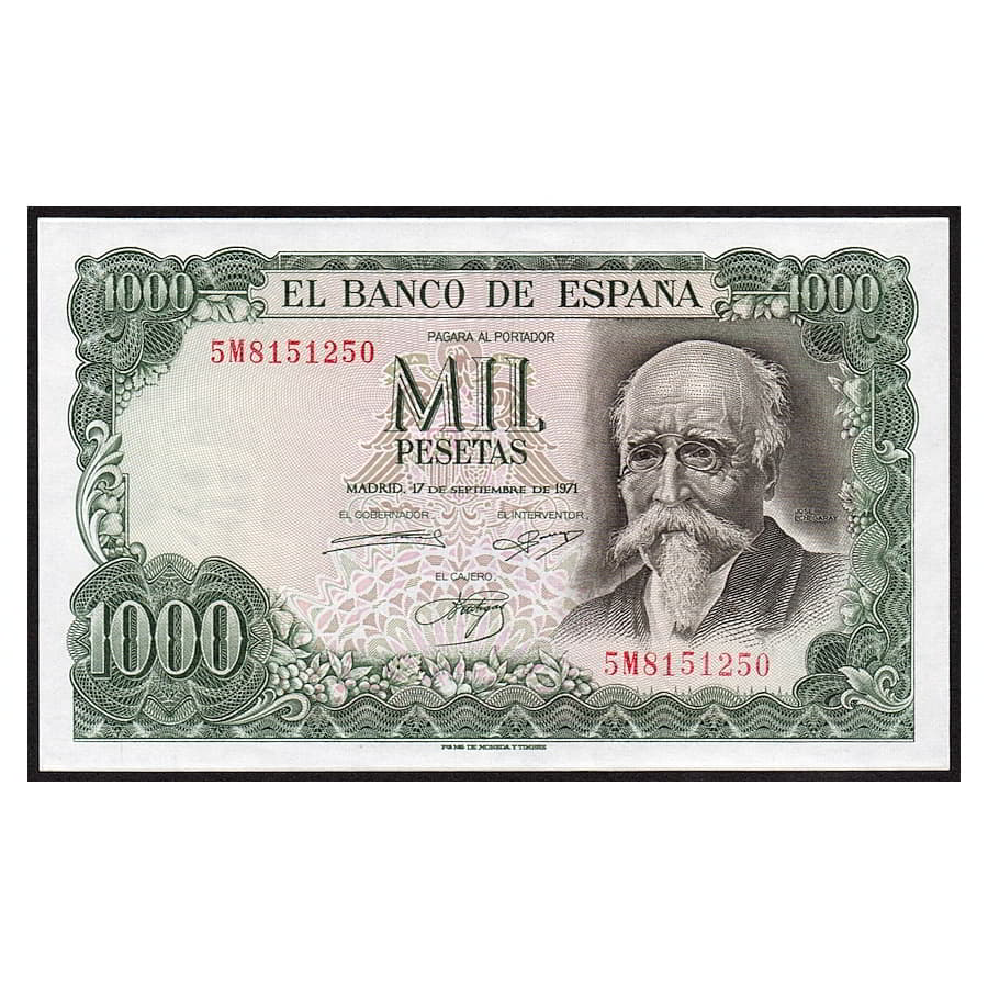 España 1971 [BLL] 1.000 pesetas. Estado Español. José Echegaray (SC)