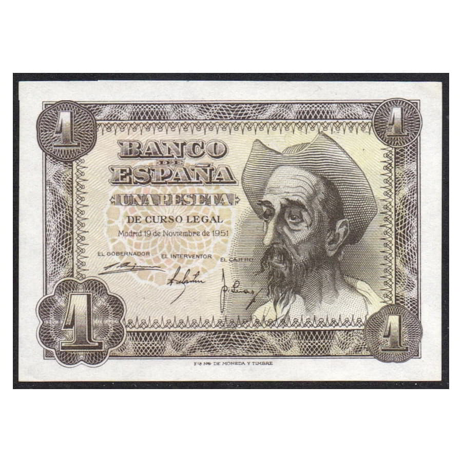 España 1951 [BLL] 1 peseta. Estado Español. Don Quijote (SC-)