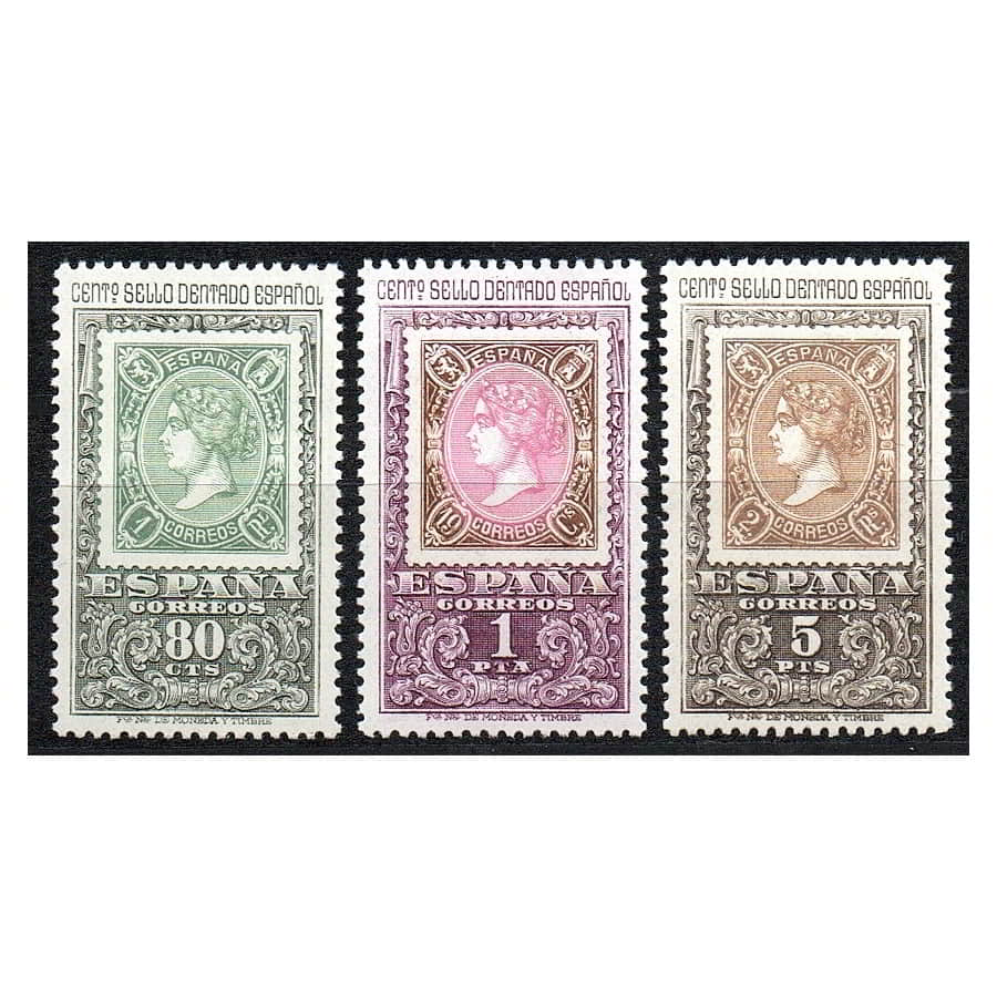 España 1965 [SLL] Serie Centenario del Sello dentado español (MNH)