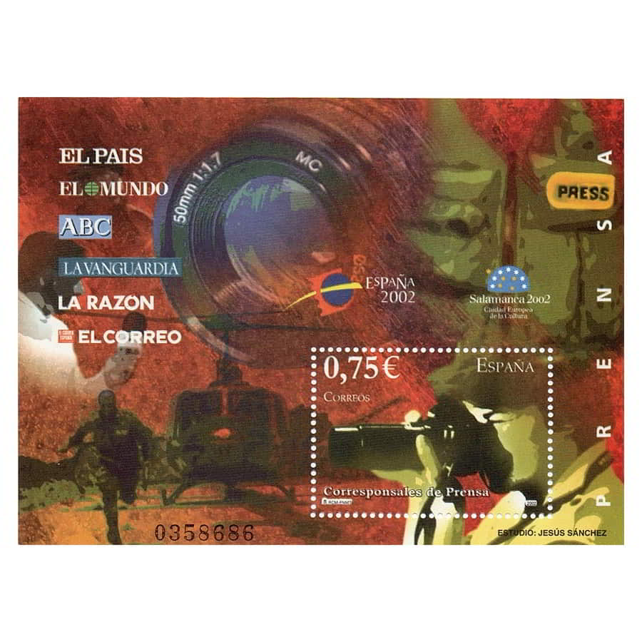 España 2002 [SLL] HB Expo Filatelia juvenil. Periodistas (MNH)