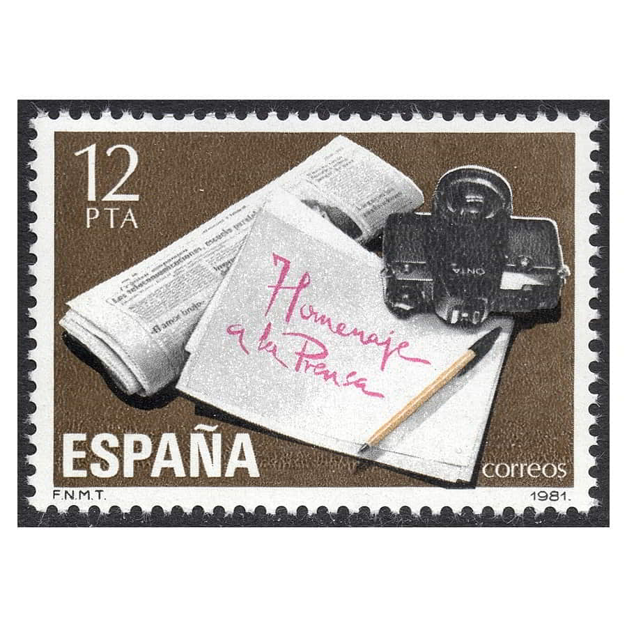 España 1981 [SLL] Homenaje a la Prensa. 12 pts (MNH)