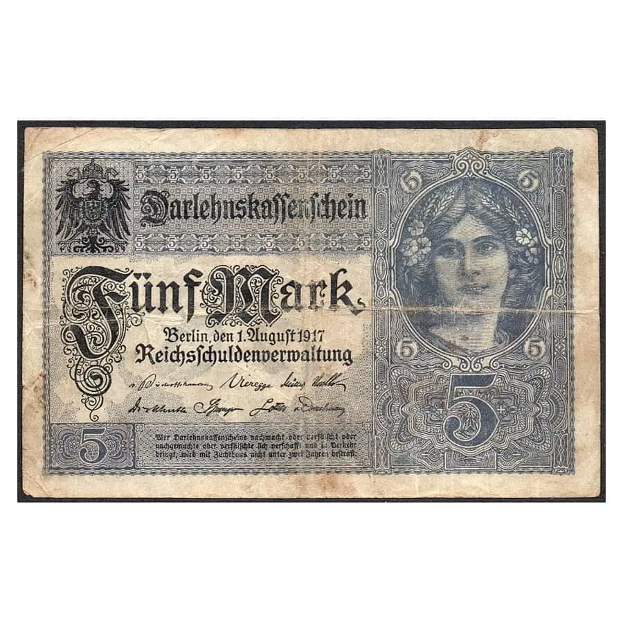Alemania 1917 [BLL] 5 marcos. Darlehnskaffenfchein (BC)