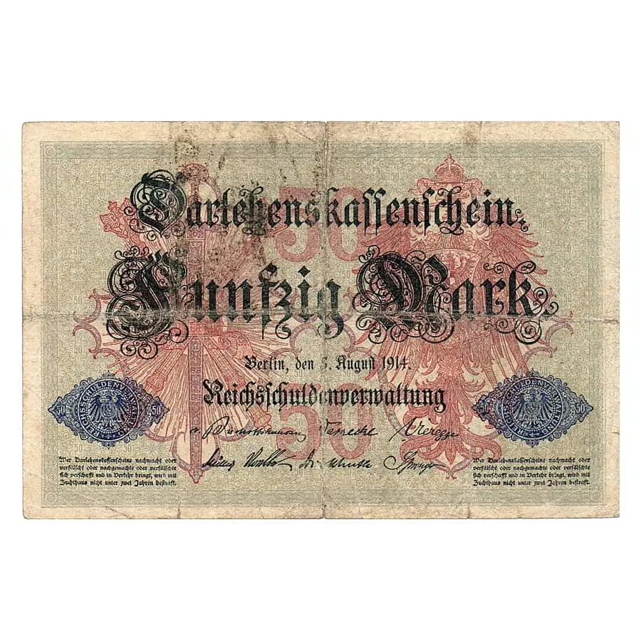 Alemania 1914 [BLL] 50 marcos. Darlehenskassenschein (BC--) 