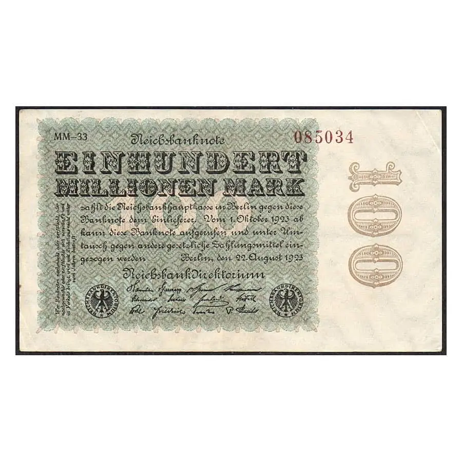 Alemania 1923 [BLL] 100.000.000 marcos. Reichsbanknote (MBC++)