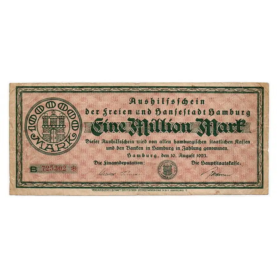 Alemania 1923 [BLL] 1.000.000 marcos. Notgeld. Hamburgo (BC)