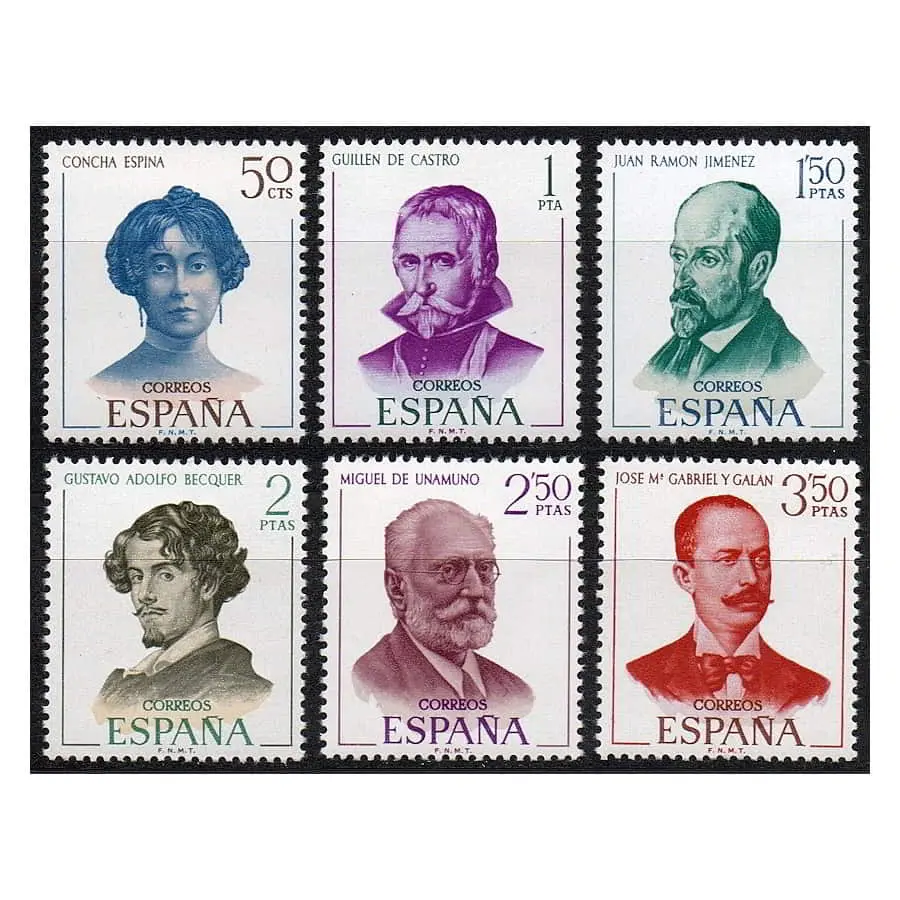España 1970 [SLL] Serie Literatos españoles (MNH)