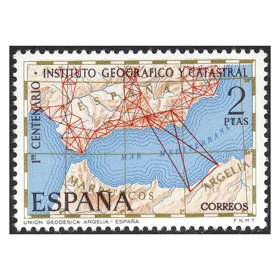 España 1970 [SLL] Centenario Instituto Geográfico y Catastral (MNH)