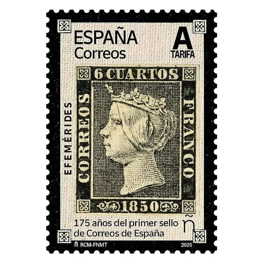 España 2025 [SLL] Efemérides. 175 años del primer sello español (MNH)
