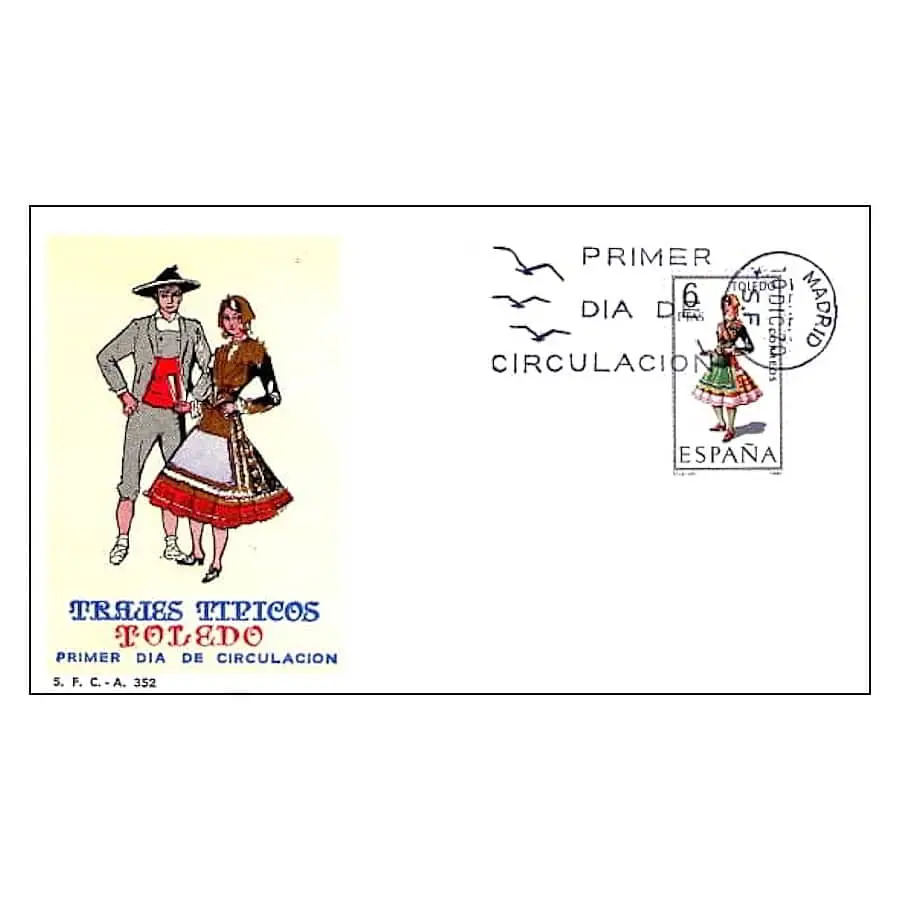 España 1970 [FDC] Trajes Regionales. Toledo (N)