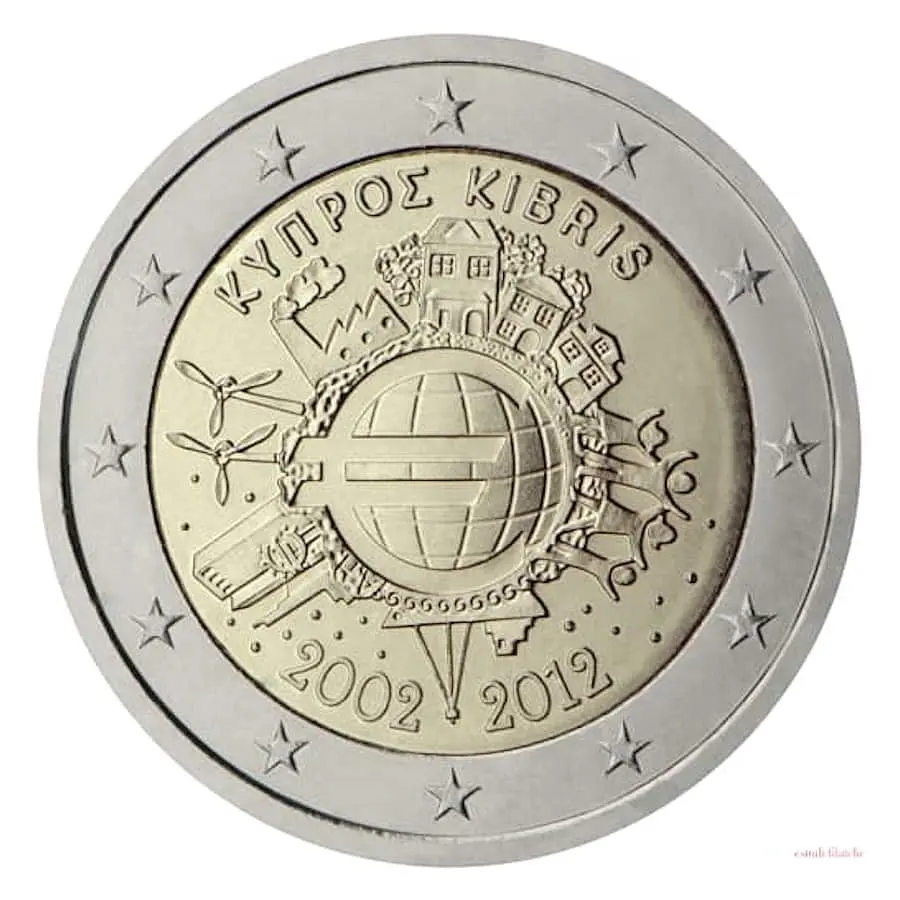 Chipre 2012 [MND] 2€ conmemorativos 10 Aniversario del Euro (SC)