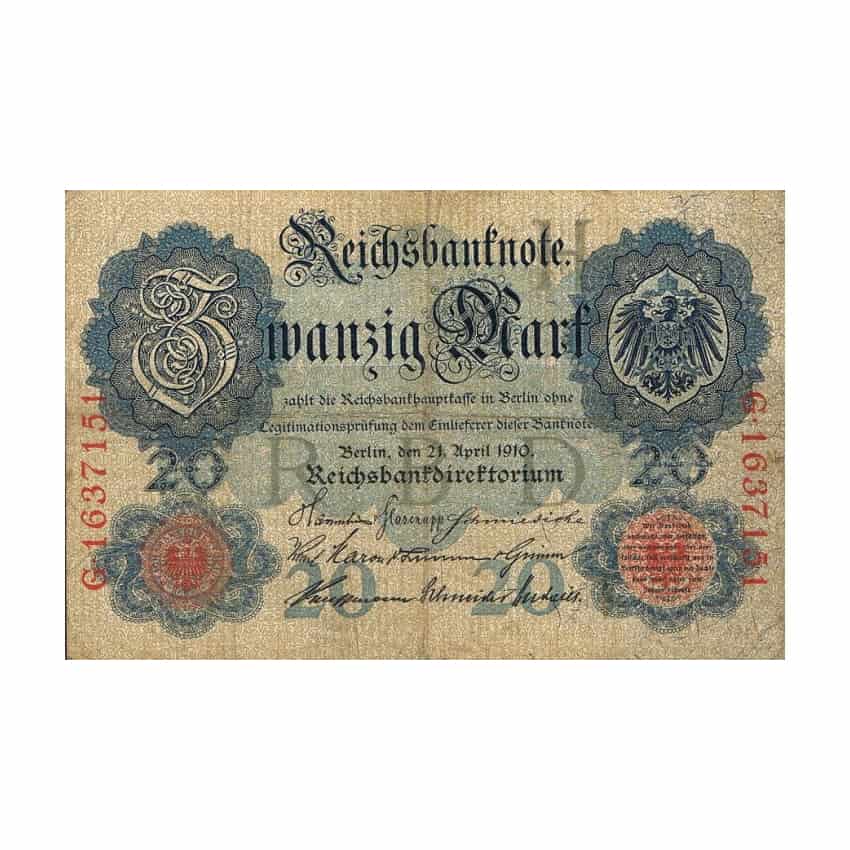 Alemania 1910, 20 Marcos (F) - P-40b