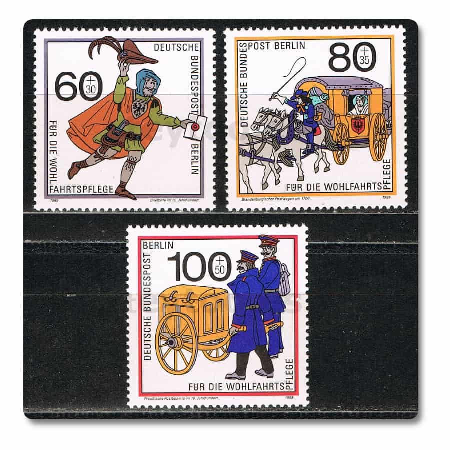 Berlín 1989. Beneficencia. Historia del correo (MNH) MI#852-854