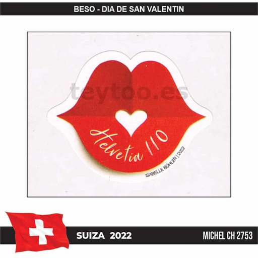 [C2295#] Suiza 2022. Beso. Día de San Valentín (MNH) MI#2753