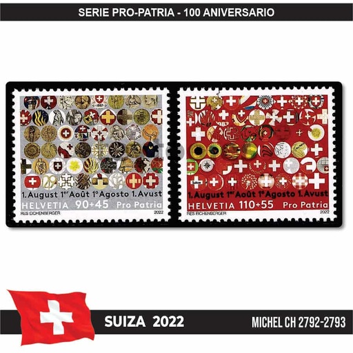 [C2301#] Suiza 2022. Pro Patria. 100 Aniversario (MNH) MI#2792-2793