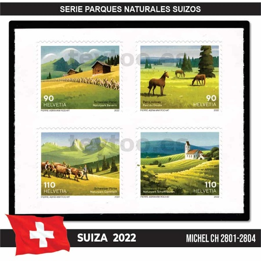 [C2306#] Suiza 2022. Parques naturales suizos (MNH) MI#2801-2804