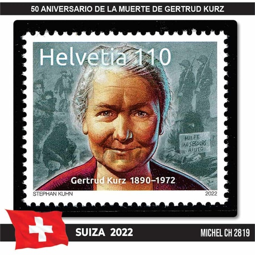 [C0890.1#] Suiza 2022. Aniversario de la muerte de Gertrud Kurz (MNH) MI#2819