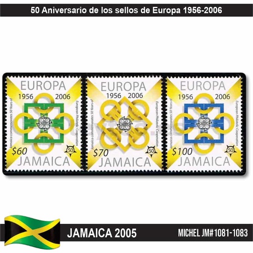 [C2360#] Jamaica 2005. 50 años de sellos de Europa (MNH) MI#1081-1083