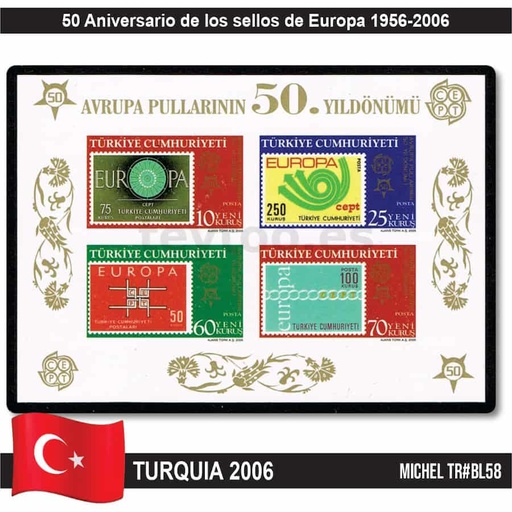 [C2372#] Turquía 2005. HB 50 años de sellos de Europa (MNH) MI#BL59