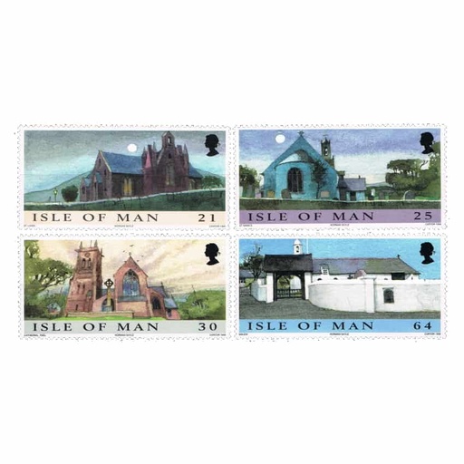 [B0625#] Isla de Man 1999. Serie Navidad: Iglesias (MNH) - SCOTT 838-841