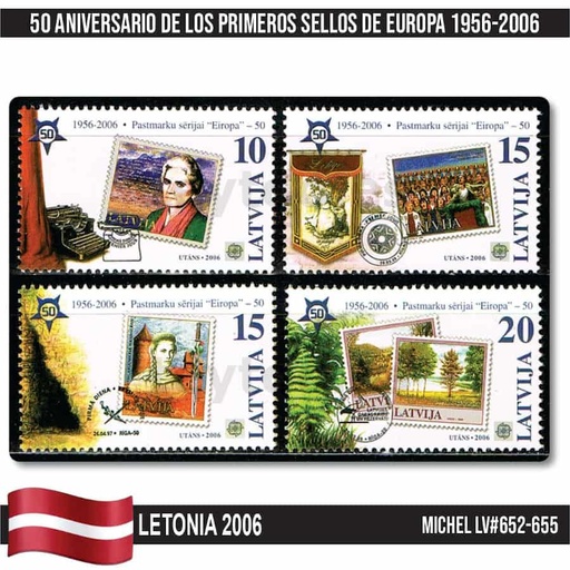 [C2407#] Letonia 2006. 50 Aniversario sellos de Europa (MNH) MI#652-655