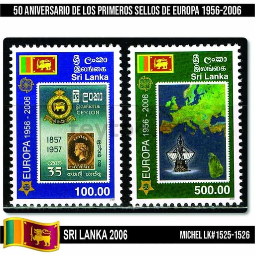 [C2081.1#] Sri Lanka 2006. 50 Aniversario sellos de Europa (MNH) MI#1525-1526