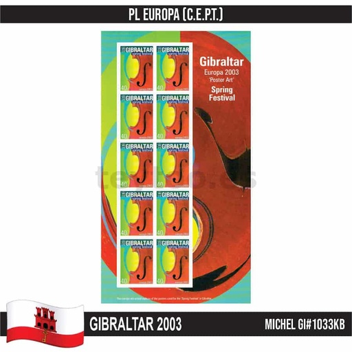 [D0246..#] Gibraltar 2003. PL Europa (CEPT) (MNH) MI#1033KB