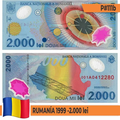 [B0813#] Rumanía 1999. 2.000 lei (UNC) P#111b