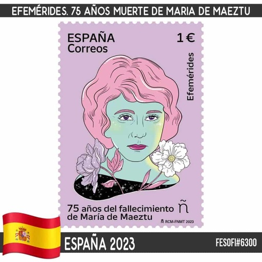 [B0824#] España 2023. Efemérides. 75 Años muerte María de Maeztu (MNH) FE#6300