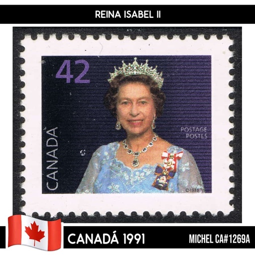 [B0565.1#] Canadá 1991. Reina Isabel II (MNH) MI#1269A