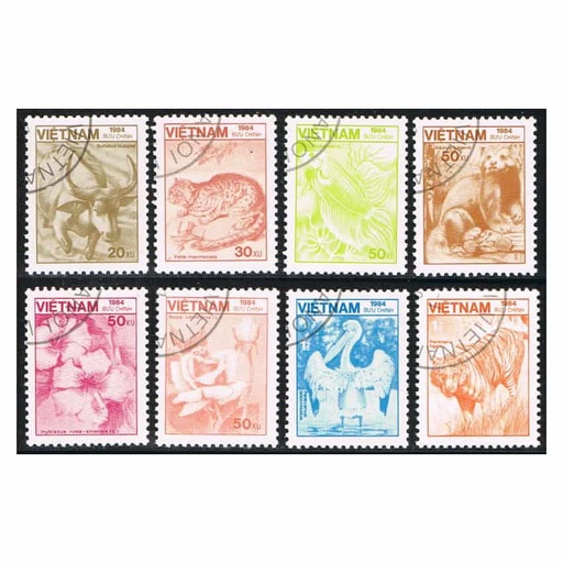 [B0662#] Vietnam 1984. Fauna y Flora (CTO) - SCOTT 1464-1469,1472-1473