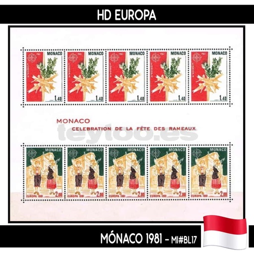 [D0065#] Mónaco 1981. HB Serie Europa (MNH) MI#BL17