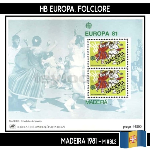 [D0075#] Madeira 1981. HB Europa, Folclore (MNH) MI#BL2