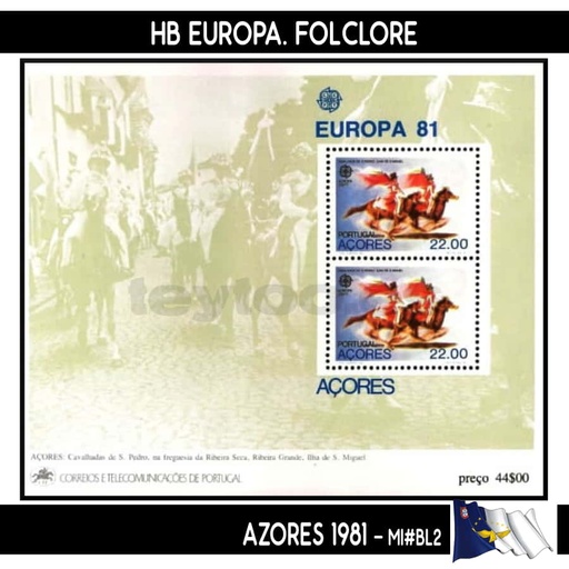 [D0076#] Azores 1981. HB Europa, Folclore (MNH) MI#BL2