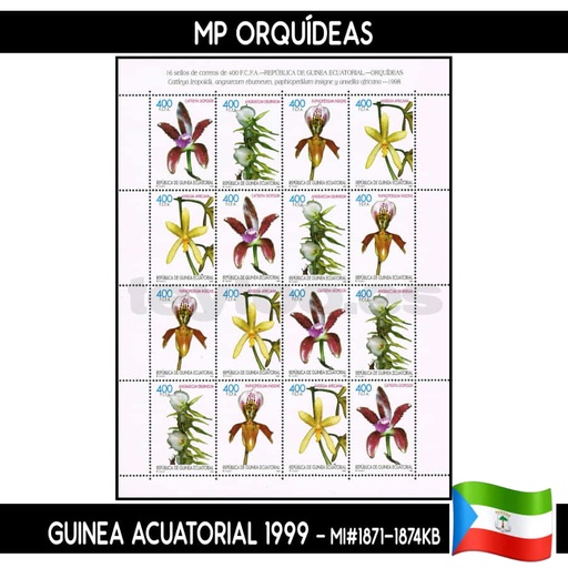 [D0085#] Guinea Ecuatorial 1999. HB Orquídeas (MNH) MI#1871-1874KB