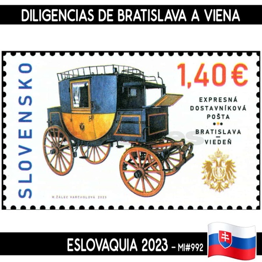 [B0963#] Eslovaquia 2023. Diligencias de Bratislava a Viena (MNH) MI#992