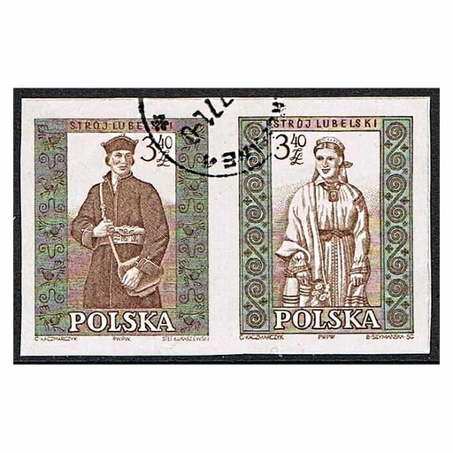 [B0686#] Polonia 1960. Trajes Regionales: Lublin (CTO) - MICHEL 1162B-1163B