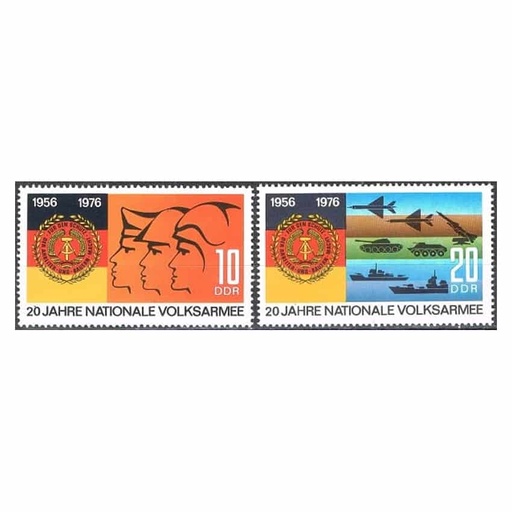 [B0707#] DDR 1976. Fuerzas armadas populares (MNH) - MI 2116-2117
